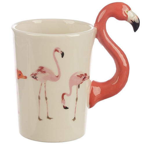 Beker handvat flamingo