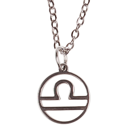 Ketting Zilverkleurig 55cm - Hangertje Sterrenbeeld RVS -  Weegschaal