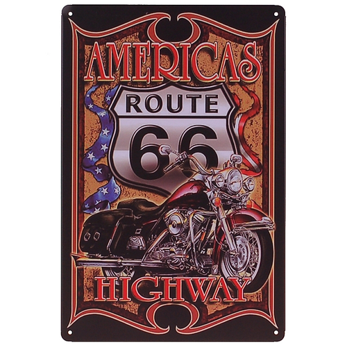 Metalen plaatje - America's Highway Route 66