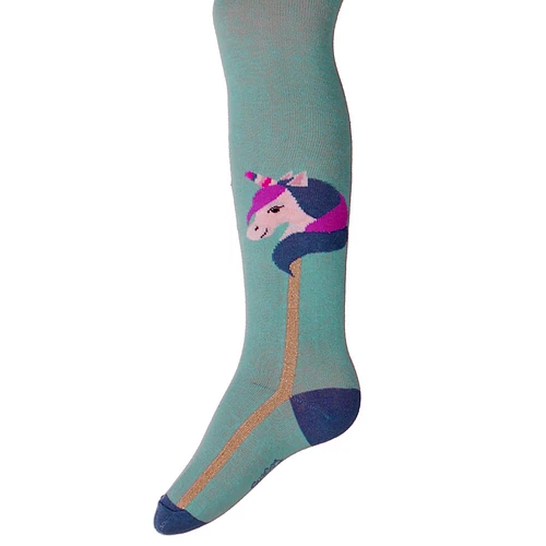 Kindermaat Maillot Ewers  - Lichtblauw met Eenhoorn Unicorn - Goudkleurig Metaaldraad LUREX