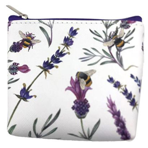 Rits Portemonnee Lavendel met Bijen - The Nectar Meadow - Handzaam Formaat - 9x9x3cm