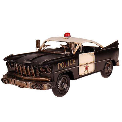 Metalen voertuig - American Police - Classic Retro Style - 28x11x10cm