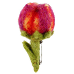 Vilten Broche Tulp Paars/Geel/Rood - 8cm