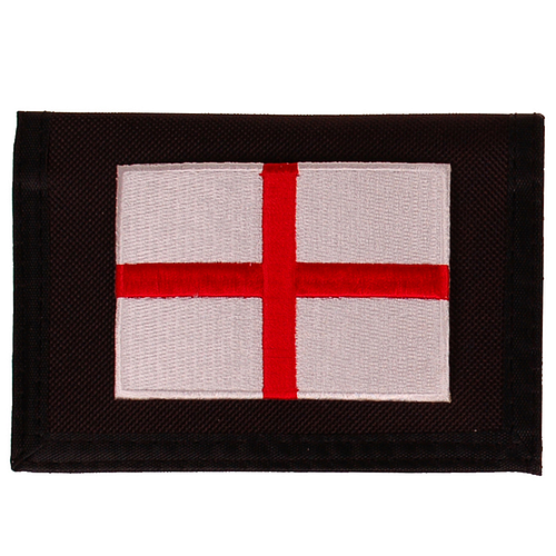 Portemonnee zwart 14x10cm - Vlag Engels St Georges Cross - 8x6cm 