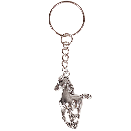 Sleutelhanger/Tashangertje - Zilverkleurige Sleutelring - Hanger Paard zilverkleurig 4x2,5cm