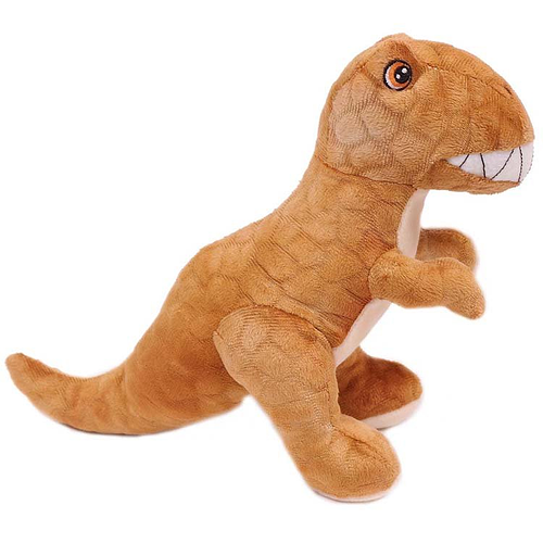 Eco Knuffel met geborduurde oogjes - Dinosaurus - T-Rex bruin 20 cm
