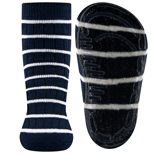 Antislipsokken Ewers Volwassenen - Blauw & Wit met Sportstreep - Siliconenzool