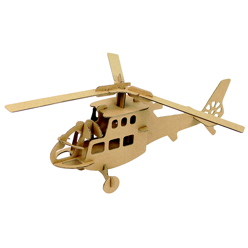 3D Model Karton Puzzel - Helikopter - DIY Hobby Knutsellen - 28x22x11cm