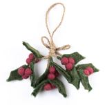 Hanger Vilt - Hulst / Holly Berry Medium Trosje - 10cm - Fairtrade