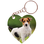 Sleutelhanger hartje 5x5cm - Jack Russel Terrier Hond Staand