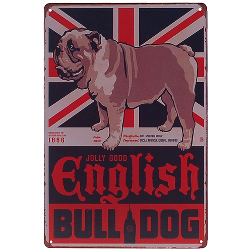 Metalen plaatje - Engelse Bulldog