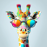 Diamond Painting Set - Giraffe Funky - incl. Pen & Wax - 30 x 30 cm