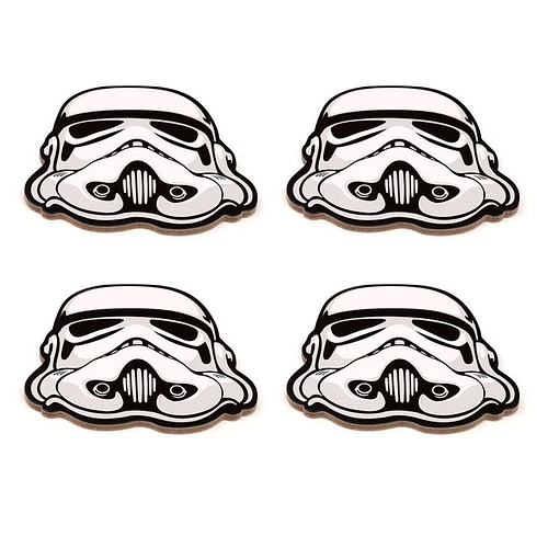 Onderzetters Set 4 Stuks - The Original Stormtrooper - Helm Zwart/Wit - 10x8,5cm