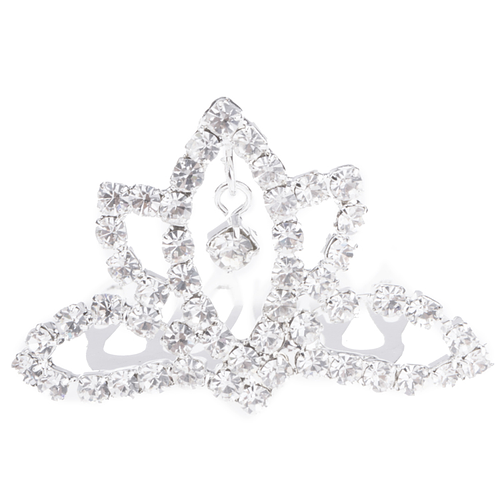 Mini tiara zilver met strass