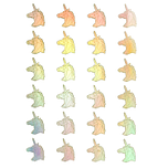 Stickers Holografisch - Eenhoorn Unicorn Regenboog Gradient - Scrapbook Hobby DIY Stickervel - 2.5-1.8cm - 48 Stuks 