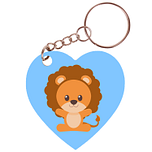 Sleutelhanger hartje 5x5cm - Dieren Getekend - Leeuw