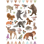 Stickers - Bosdieren Forest Animals - Scrapbook Hobby DIY Stickervel - 1.5-7cm - 80 Stuks 