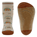 Antislipsok Ewers - Regenbogen&Wolken&Hartjes - Beige/Lichtbruin - Siliconenzool - Volwassenmaat